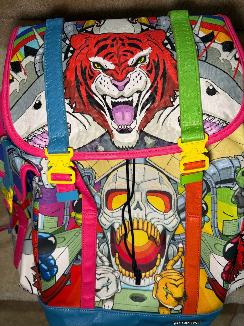 Limited Edition Sprayground Chaotic Universe Monte Carlo Bag-Multicolor Backpack